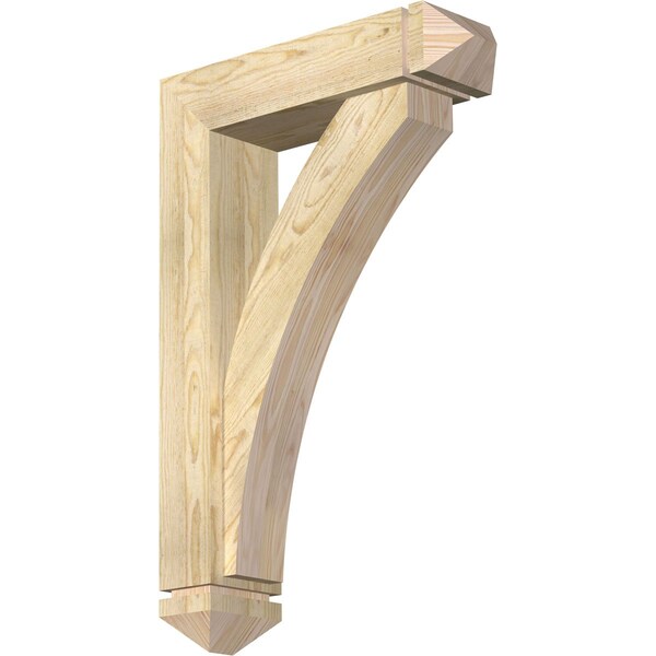 Ekena Millwork Thorton Arts and Crafts Rough Sawn Bracket w/ Offset Brace, Douglas Fir, 6"W x 22"D x 34"H BKT0604X22X34THR03RDF - main